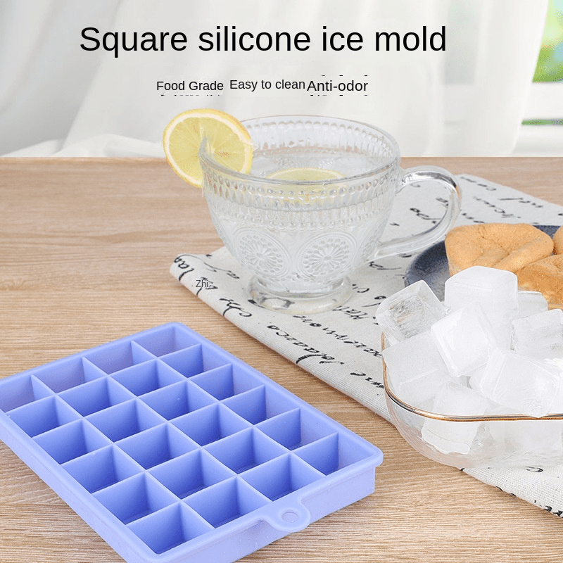 Ice Cube Tray With Lid, 24 Cavity Flexible Food Grade Silicone Ice Cube  Mold, Ice Trays For Freezer, Ice Cube Maker, Easy Release Ice Maker, For  Soft Drinks, Whisky, Cocktail, And More