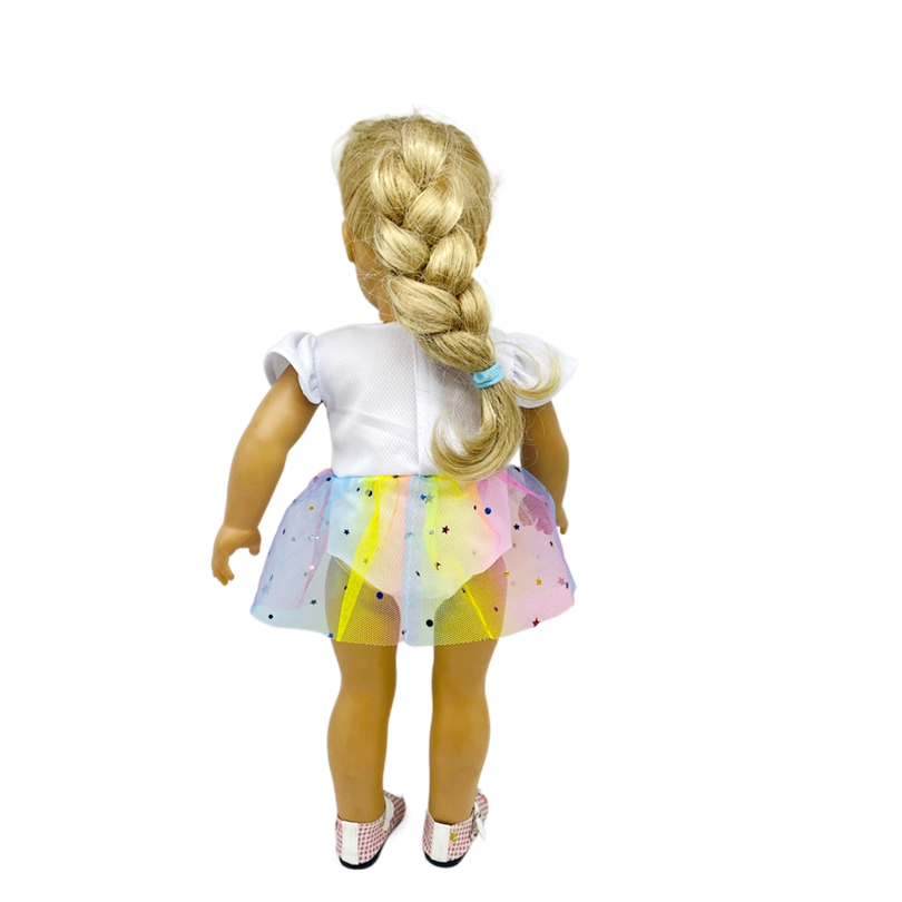 人形服アクセサリー 手作りユニコーンパターンレインボースパンコール