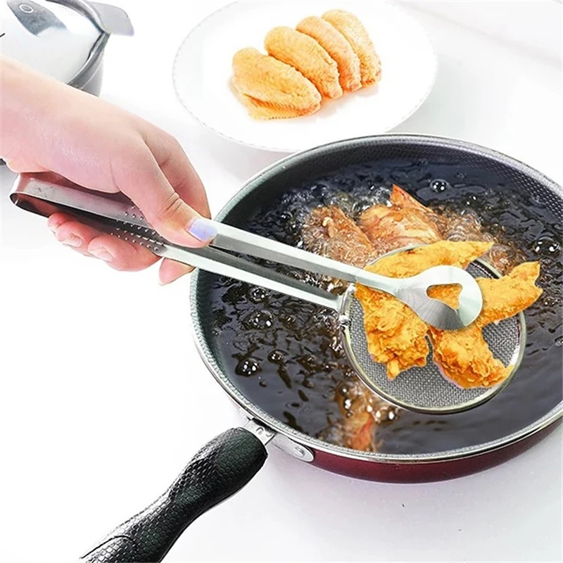 1pc Stainless Steel Food Tongs, Multi-functional Kitchen Tool For