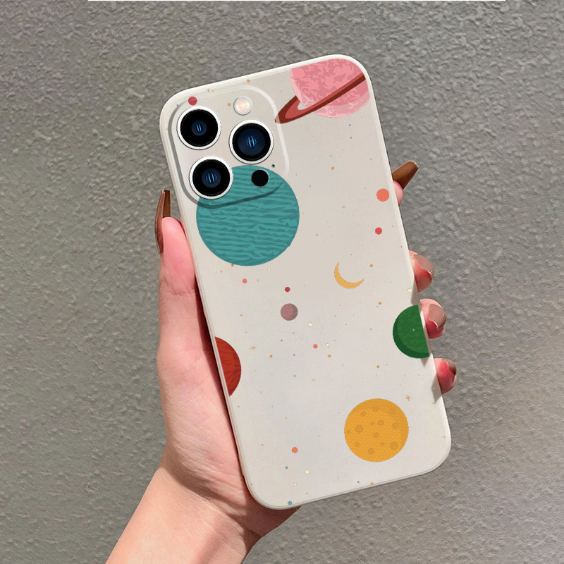 

Cartoon Of Planet Graphic Pattern Silicone Phone Case For Iphone 14, 13, 12, 11 Pro Max, Xs Max, X, Xr, 8, 7, 6, 6s Mini, Plus, 2022 Se, Gift For Birthday, Girlfriend, Boyfriend, Friend