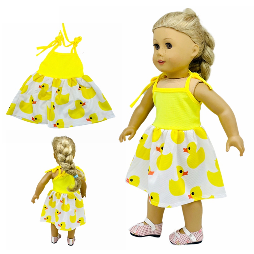 

Doll Clothes Accessories, Handmade Yellow Duckling Pattern Dress, Doll Dress, Doll Clothes Outfits Fit For American 18 Inch Doll, 43cm Baby Dolls, Bitty 15inch Baby Doll (not Included Doll )