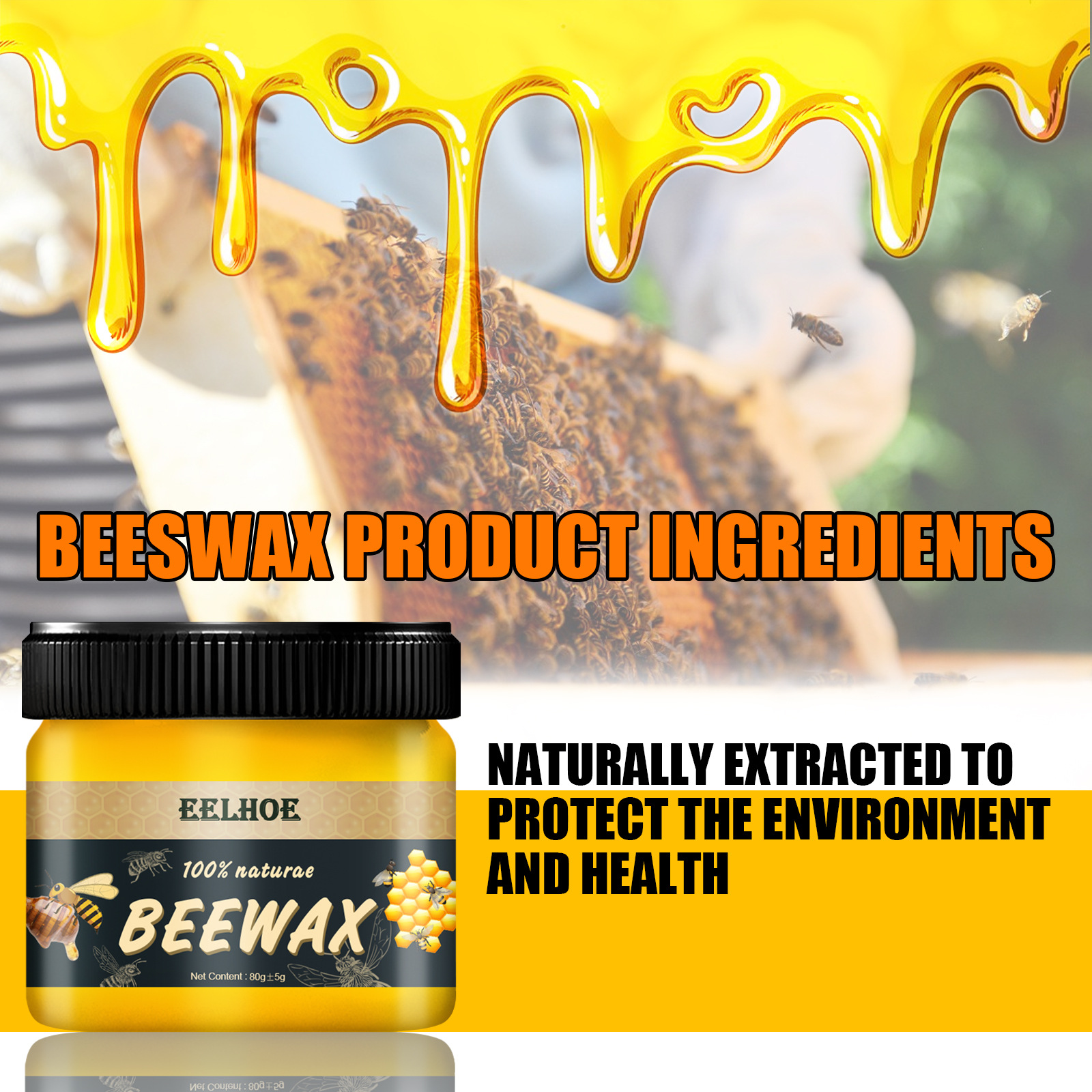 Cera de abeja con aceite de oliva para madera - 100% Natural
