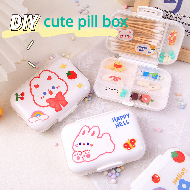 Tiny Vintage pill box with flowers small cute travel pill case