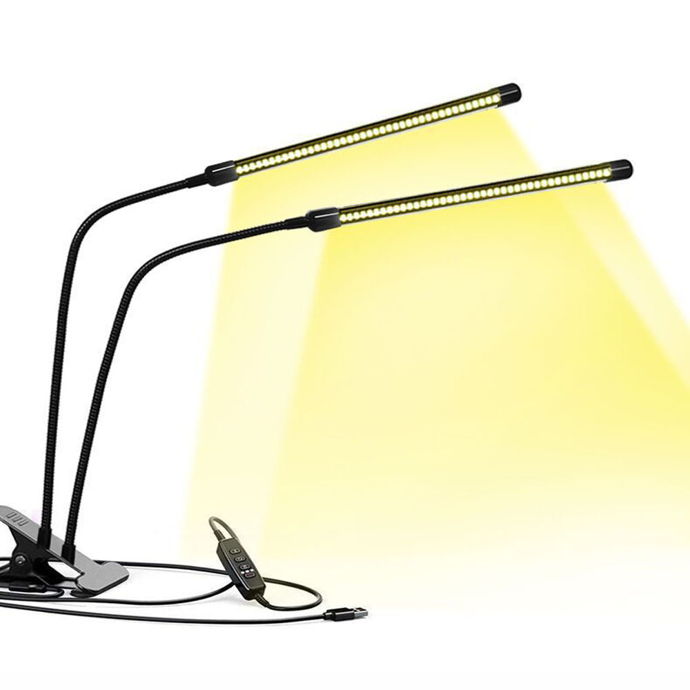 Lampe de Croissance,60 LED Spectre complet Réglable Lampe Horticole  Clipable Lampe de Plante avec 3 minuterie et Fonction Auto ON/OFF Lampe