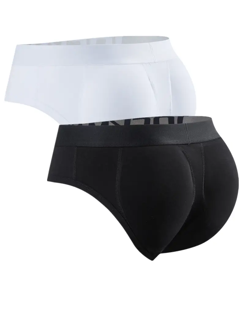 JOCKMAIL 2pcs Men's Underwear, Removable Hip Lift Pads Butt Enhancement  Briefs, Cotton Breathable Comfy Briefs, Sexy Underpants