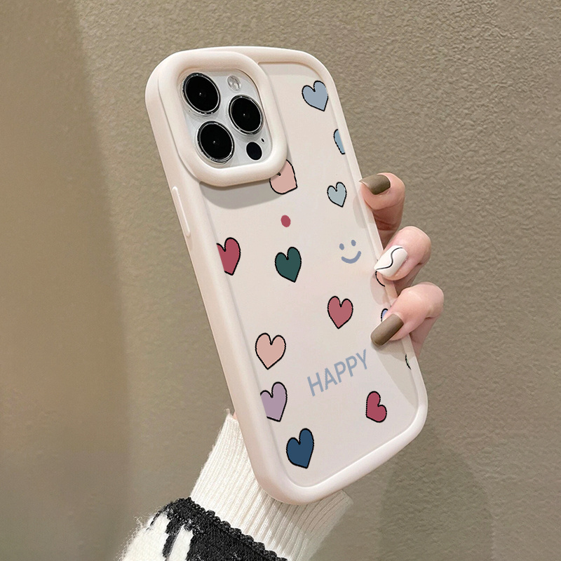 

Colorful Heart Graphic Printed Phone Case For Iphone 14 13 12 11 X Xr Xs 8 7 Mini Plus Pro Max Se, Gift For Easter Day, Christmas Halloween Deco/ Gift For Girlfriend, Boyfriend, Friend Or Yourself