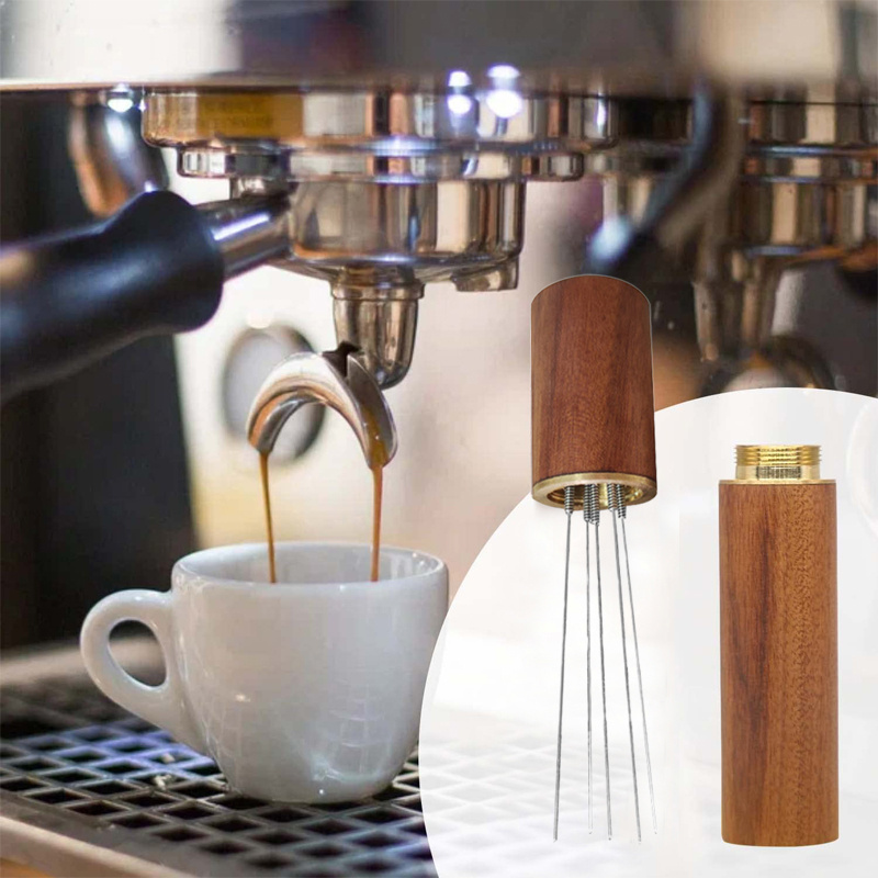 Espresso Coffee Stirrer, WDT Tool for Espresso Distribution, Walnut Wood  Magnet and Stand, Espresso Needle Tool for Professional Barista 