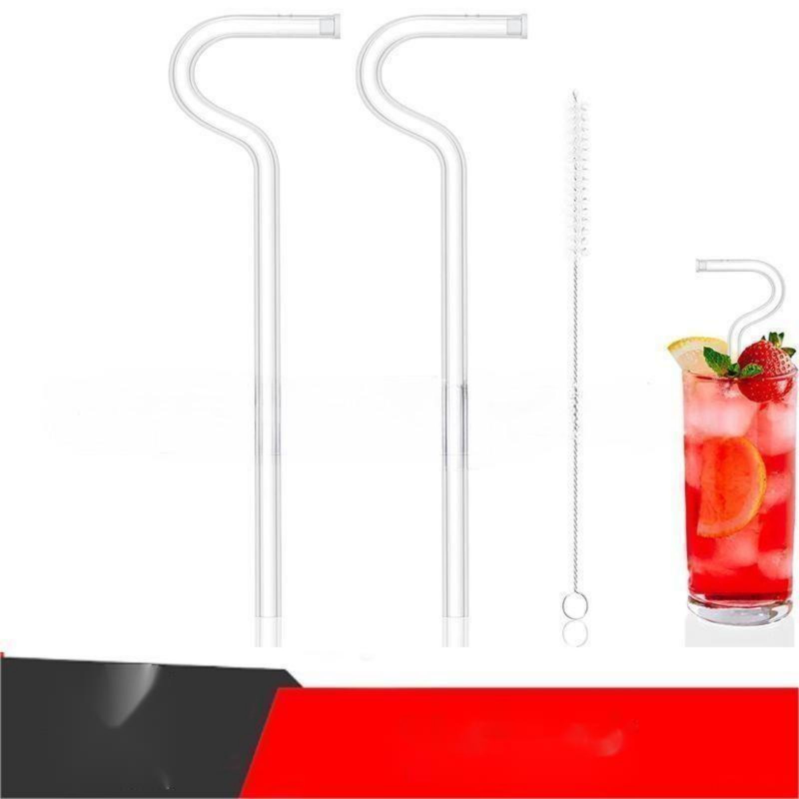Fashion Anti Wrinkle Straw Reusable Glass Drinking Straw Curved No Wrinkle  Straws Prevent Wrinkles Sideways Straws
