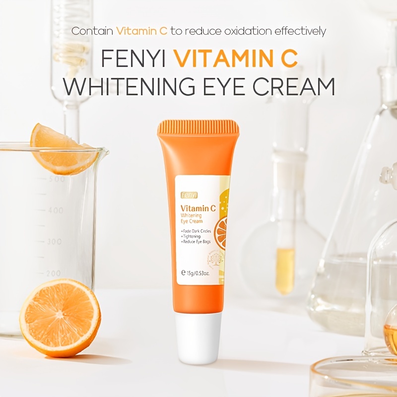 2pcs vitamin c brightening eye cream smoothing fine lines lightening dark circles brightening skin cream 15g details 2