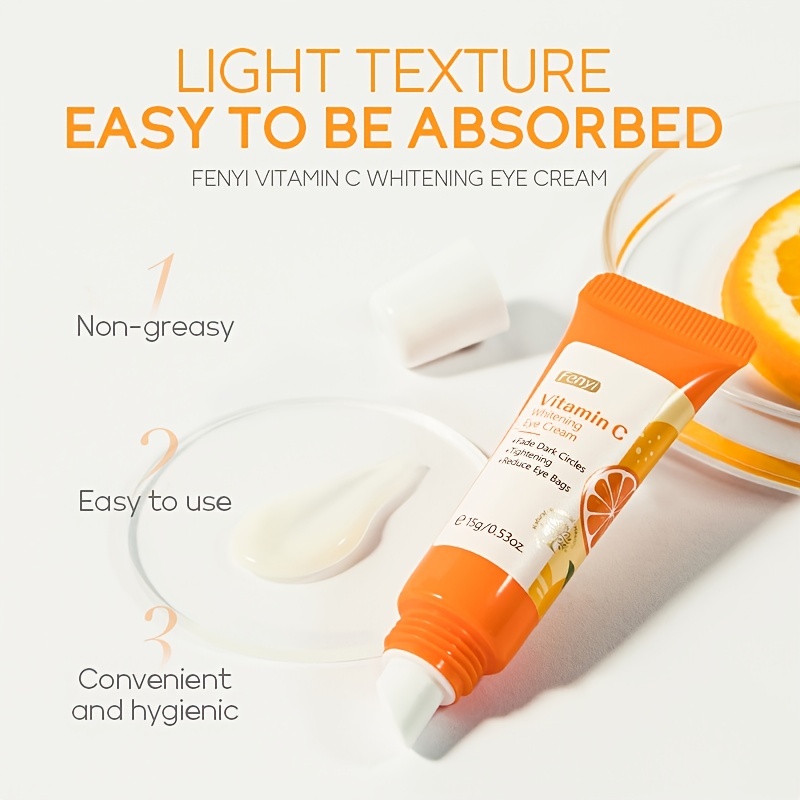 2pcs vitamin c brightening eye cream smoothing fine lines lightening dark circles brightening skin cream 15g details 5