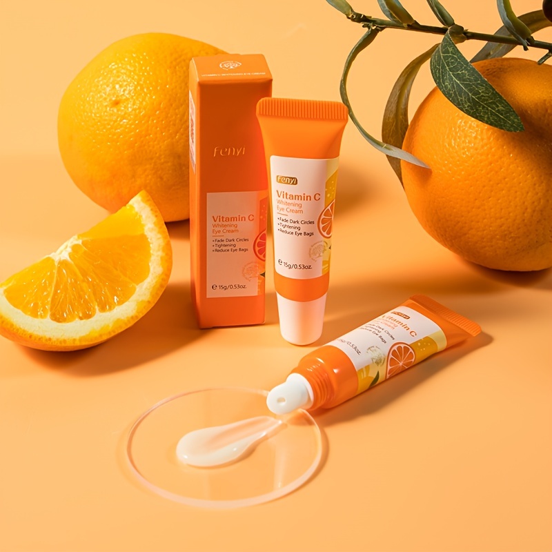 2pcs vitamin c brightening eye cream smoothing fine lines lightening dark circles brightening skin cream 15g details 6