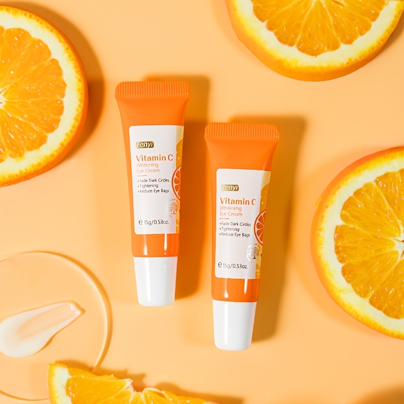 2pcs vitamin c brightening eye cream smoothing fine lines lightening dark circles brightening skin cream 15g details 1