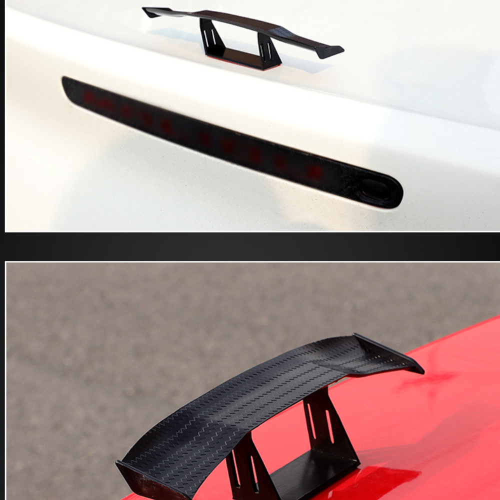 ABS Carbon Look Car Rear Spoiler Mini Wings - Boost Your Car's Style with a  GT Winglet!