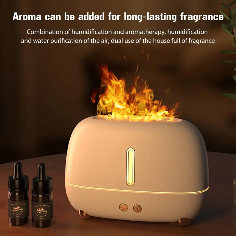 1pc aroma diffuser air humidifier ultrasonic cool mist maker fogger led  oil flame lamp diffuser details 3