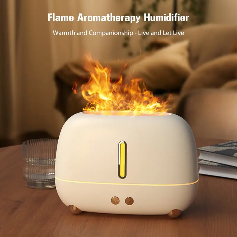 1pc aroma diffuser air humidifier ultrasonic cool mist maker fogger led essential oil flame lamp diffuser details 4