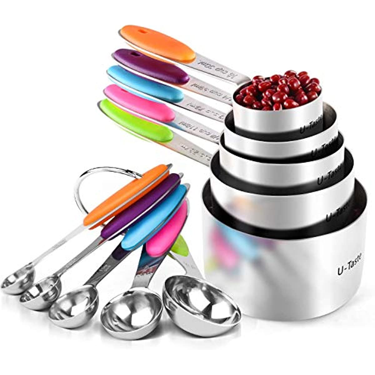 Measuring Cups And Measuring Spoons Set, Multifunctional Plasitc Measuring  Spoon With Stainless Steel Handle, Measuring Cup, Graduated Measuring Spoon  Set, Baking Tool For Cooking And Baking, Apartment Essentials, Back To  School Supplies 