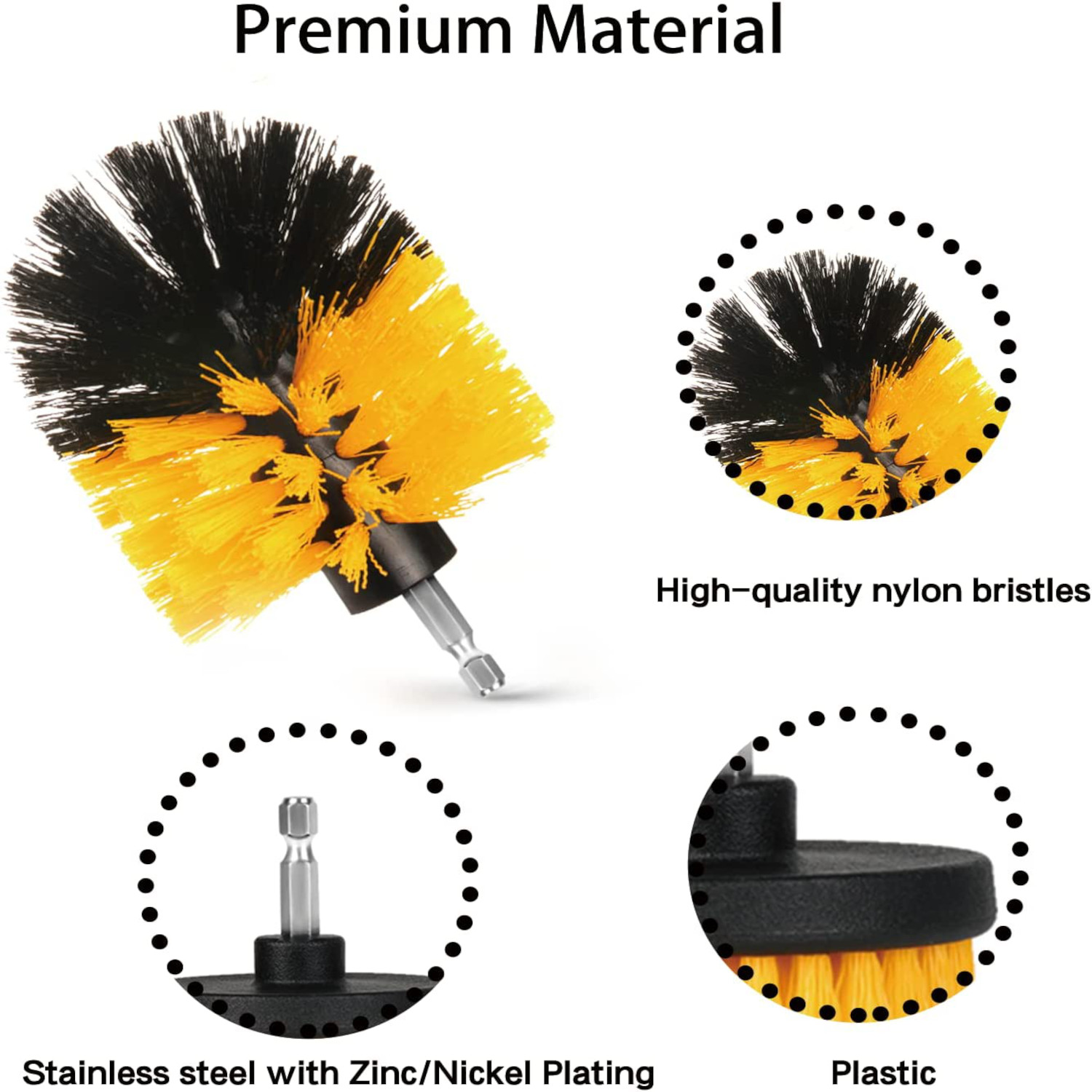 4 Pcs Drill Brush Attachment Set - Power Scrubber Brush Cleaning Kit - All  Purpose Drill Brush With Extend Attachment For Bathroom Surfaces, Grout, Fl
