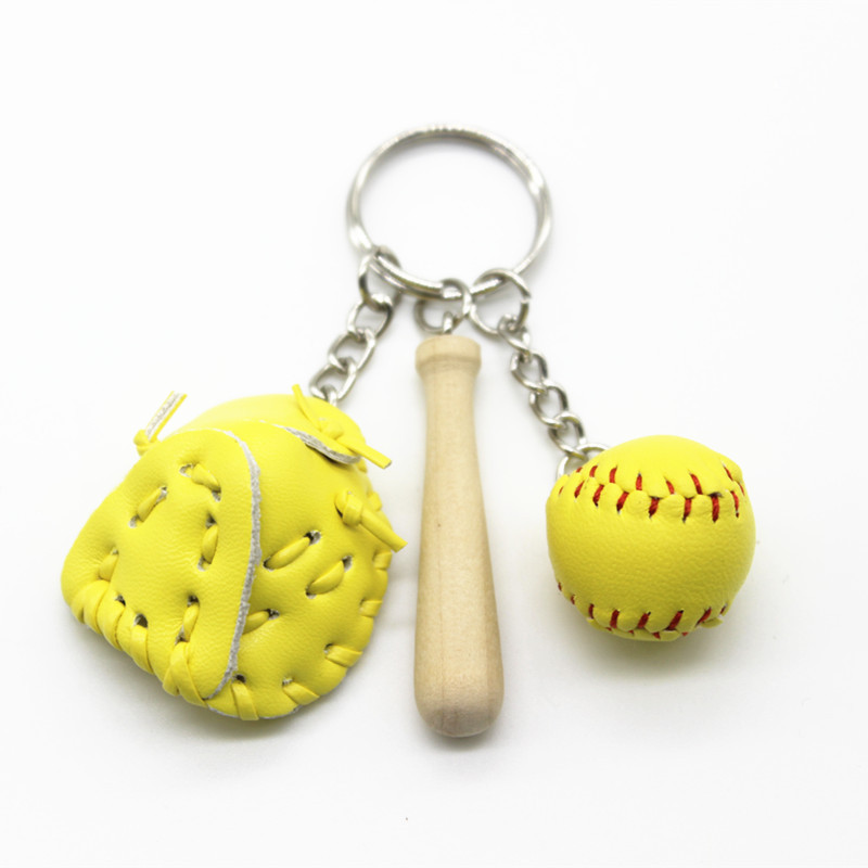 Baseball & Glove Charm Keychain