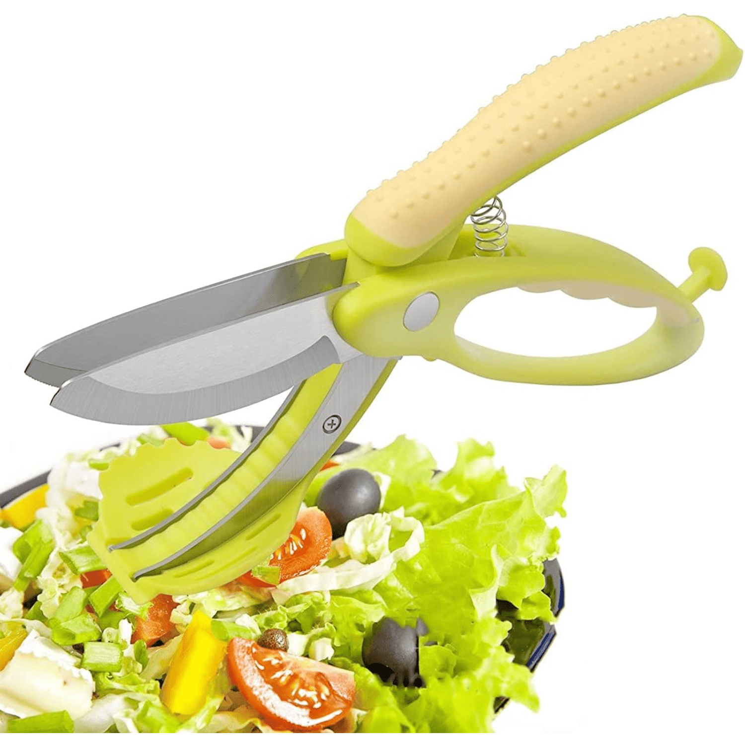 Salad Cutter Chopper Scissors Salad Scissors Double Blade Portable Cooking  Tool