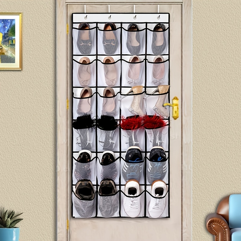 Organizador de zapatos para colgar sobre la puerta con 24 bolsillos grandes