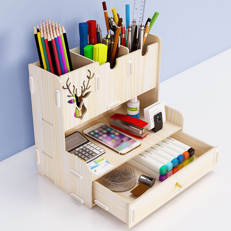 DIY Desk with Storage Bins