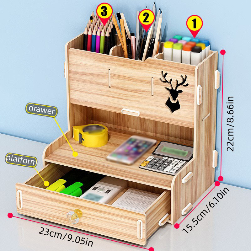 DIY Desk with Storage Bins