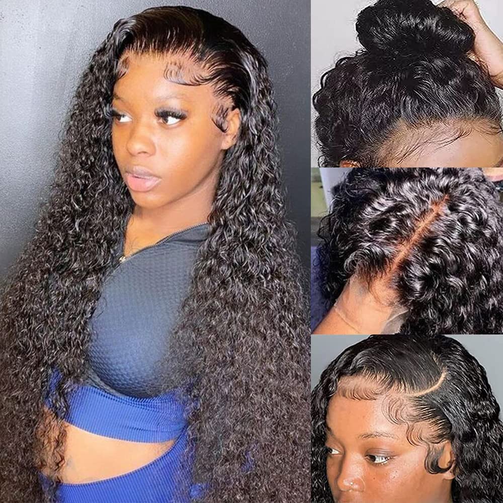 Lace Front Wigs Human Hair Water Wave Wigs 180% Density 13x4 Transparent  Water Wave Lace Frontal Wigs Glueless Pre Plucked with Baby Hair  Unprocessed Brazilian …