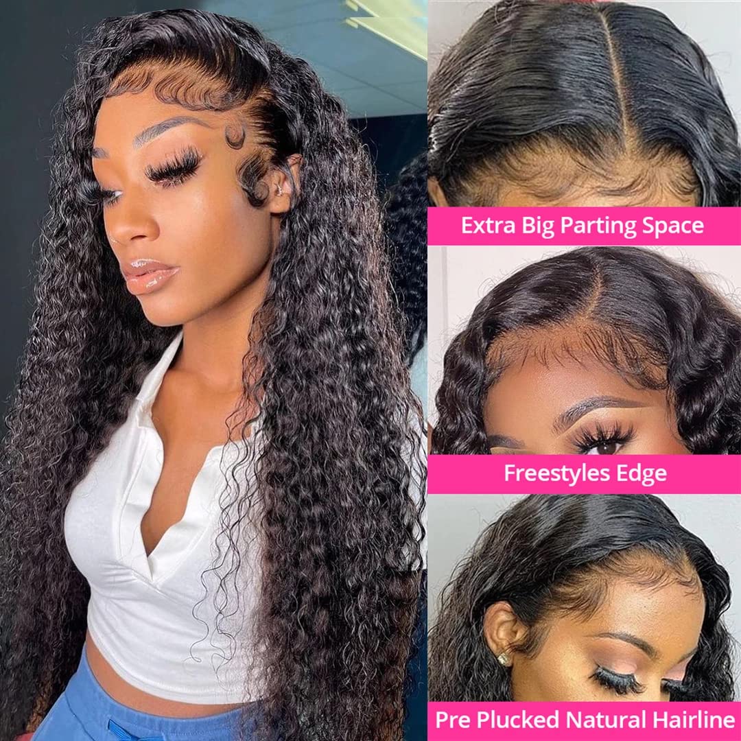 Water Wave 13x4 Transparent Lace Front Wigs Human Hair Women - Temu