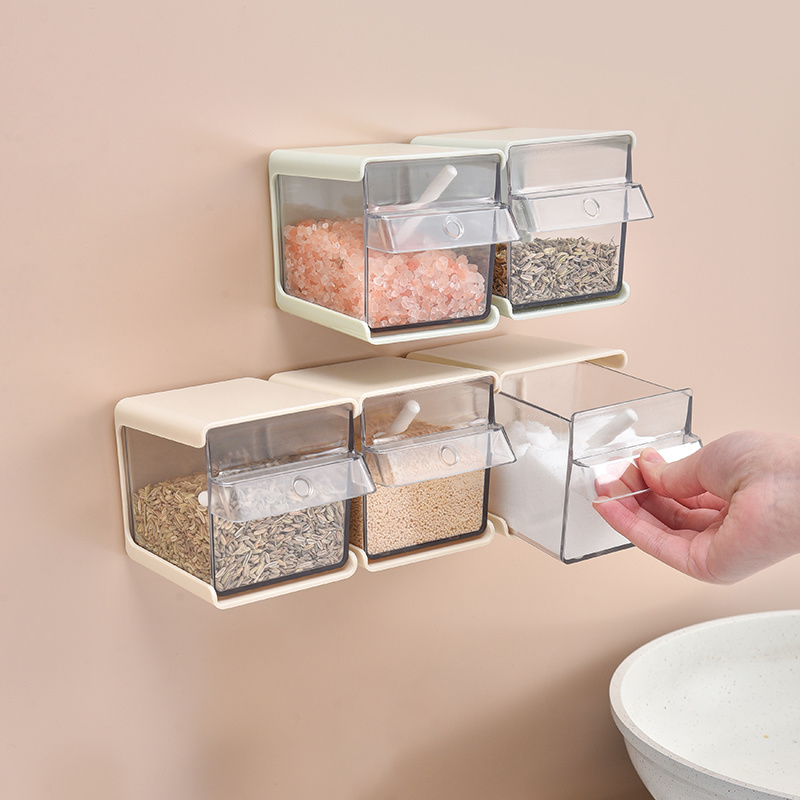 Wall Mounted Spice Organizer - Adhesive Seasoning Storage Box For Kitchen -  Easy Access To Seasonings And Spices - Temu