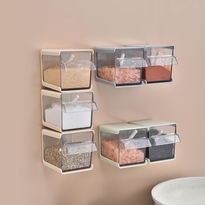 Wall Mounted Spice Organizer - Adhesive Seasoning Storage Box For Kitchen -  Easy Access To Seasonings And Spices - Temu