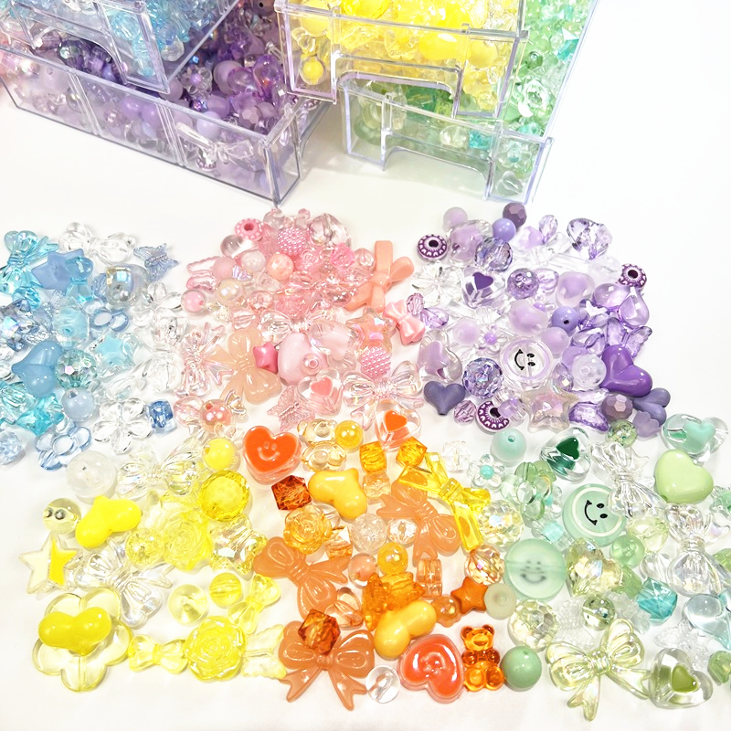 Mixing Style Spring Color Acrylic Beads For Diy Handmade Y2k - Temu Germany