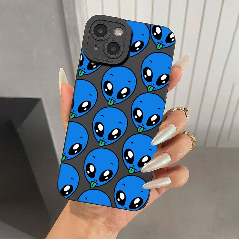 capa de telefone alienígena de desenho animado