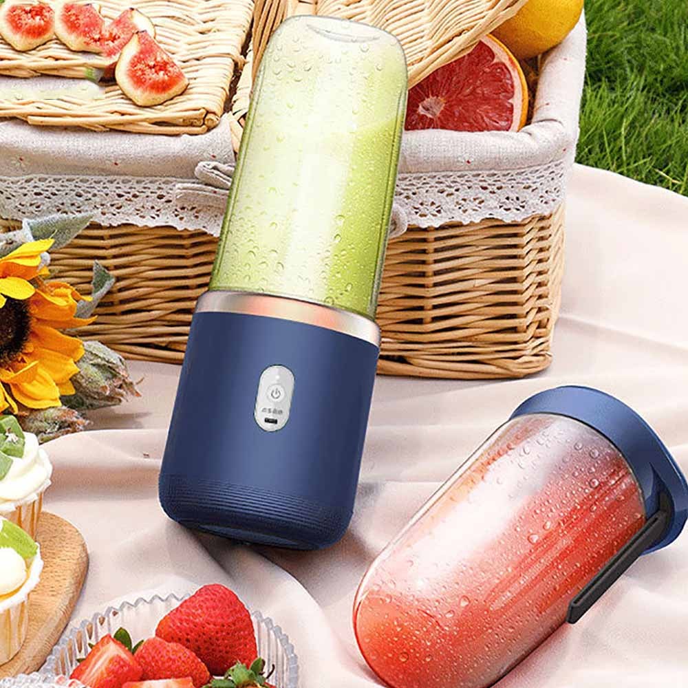 1pc 2in1 Portable Blender And Juicer 400ml Capacity Usb Charging