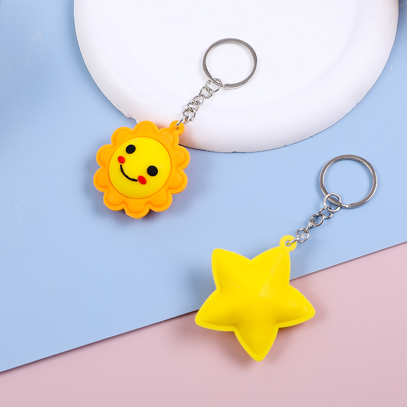 Smile Face Sun Moon Star Keychain Cute Cartoon Car Pendant - Temu