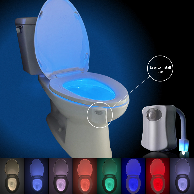 Toilet Night Light, Smart Pir Motion Sensor, 8/16colors, Led Bathroom  Waterproof Backlight For Toilet Bowl Wc Washroom Night Lamp - Temu