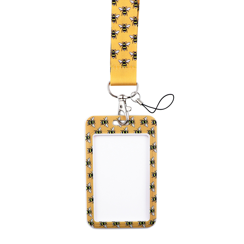 Cartoon Bumble Bee Lanyard w/ID Badge Holder and Charm