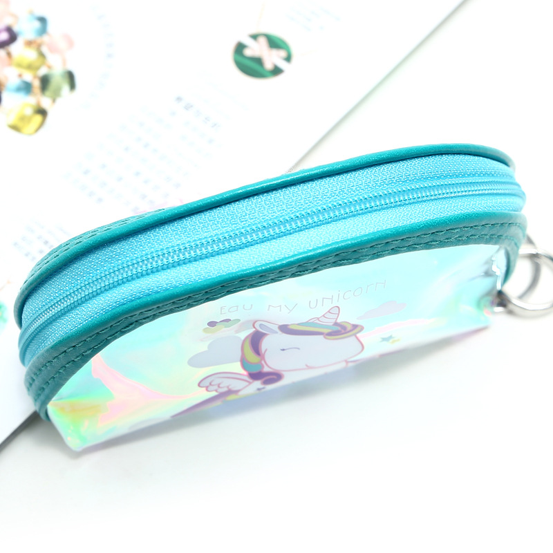 Mini Monedero Transparente Unicornio L ser Bolsa Cosm ticos Temu