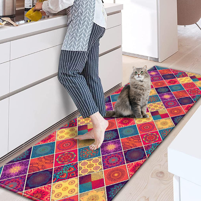 Boho Anti Fatigue Kitchen Rugs Vintage Absorbent Non Slip - Temu