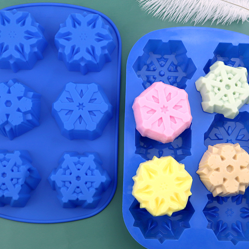 Snowflake Pattern Chocolate Mold, 6 Cavity 3d Silicone Mold, Candy