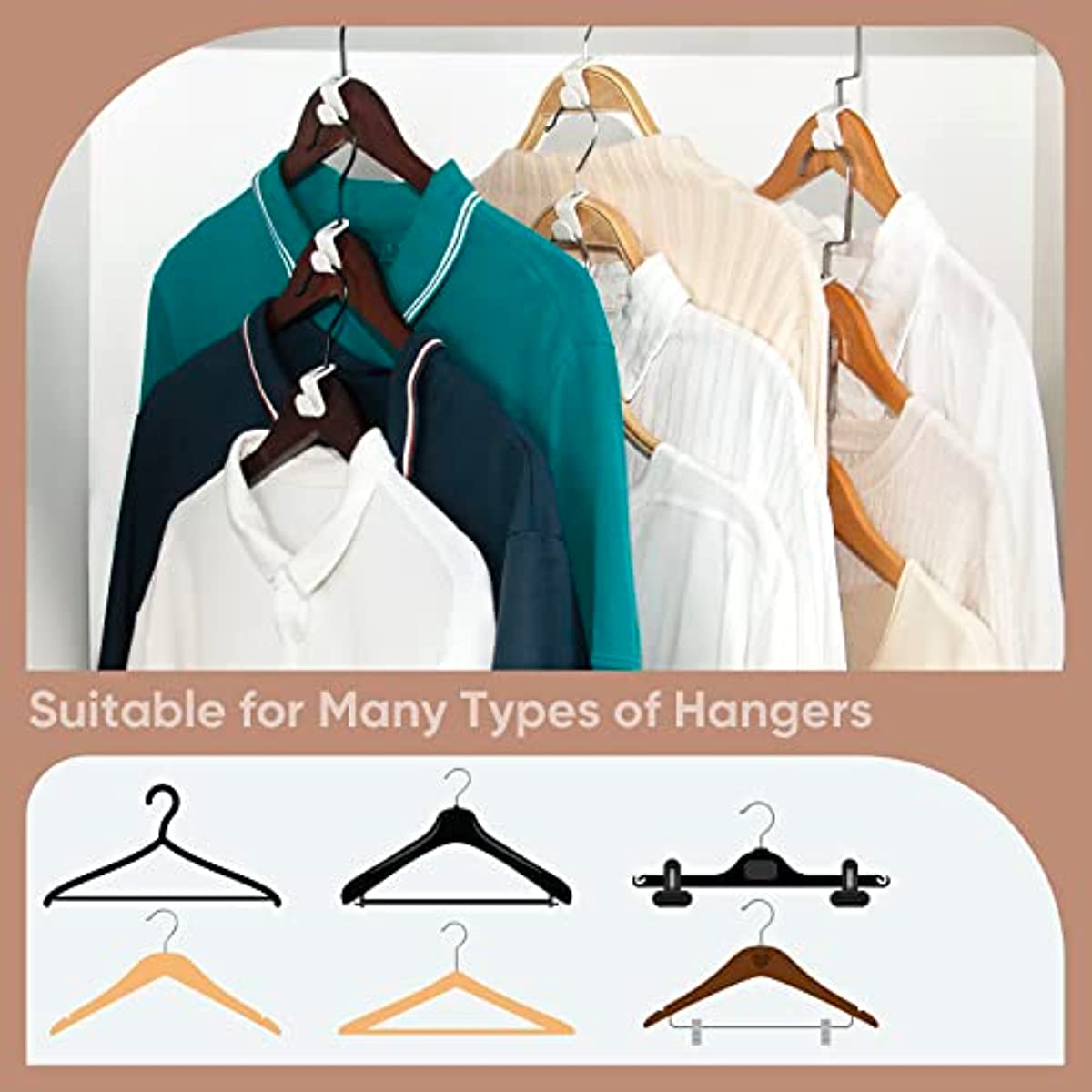 50PCS Clothes Hanger Connector Hooks Space Saving Hanger Mini