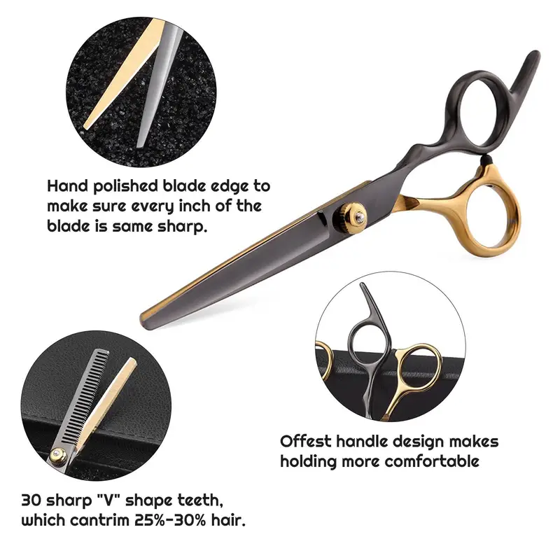 10pcs professional hair cutting thinning scissors set stainless steel hairdressing shears for home salon barber use details 3