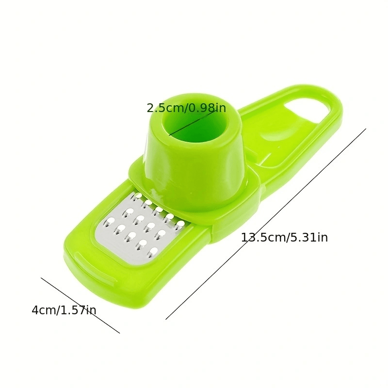 NewFerU Kitchen Aid Stainless Steel Ginger Garlic Press Cube and Cutter Mincer Chopper Crusher Slicer Peeler Grater Twister Dicer Green Tool Set