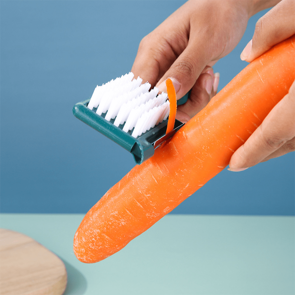 1Pcs Multifunction Fruit Vegetable Cleaning Brush 5 In 1 Peeler