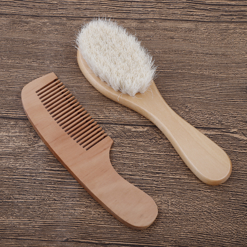 Infant Wooden Wool Brush Comb Newborn Bath Hair Brush Head - Temu