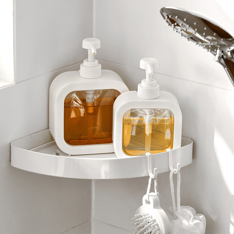  Dispensador de jabón de champú para ducha de baño, dispensador  de jabón líquido para manos, 10.1 fl oz, 2 cámaras para gel de ducha,  contenedor de champú, color blanco : Hogar