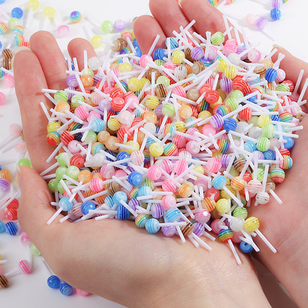 50pcs/Bag 3D Colorful Lollipop Charms for Nail Art Decorations
