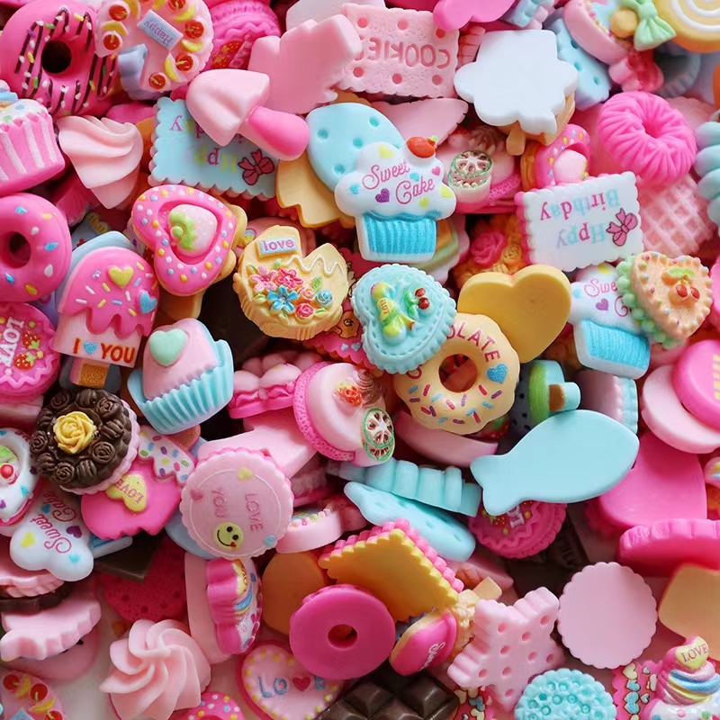 120Pcs Candy Sugar Charms Colorful Cute Resin Candy Nail Charms