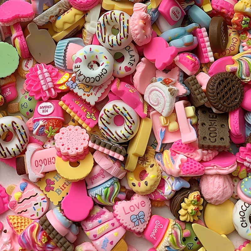 20/50pcs Mix Resin Nail Charms 3D Ice-cream/Lollipop/Donuts