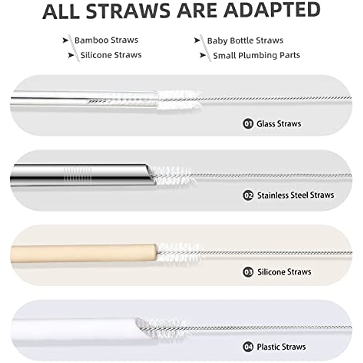 Drinking Water Straw Cleaning Brush,, For Stanley Water Bottle Straw Brush  With Nylon Bristles And Stainless Steel Handle Bendable Straw Brushes - Temu