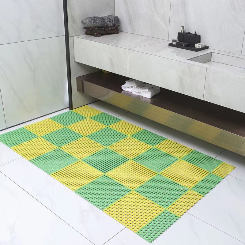 Shower Stall Mat, Waterproof Spliced Bathroom Mats With Drain Holes,  Perfect For Home Bathroom, Bathroom Accessories - Temu